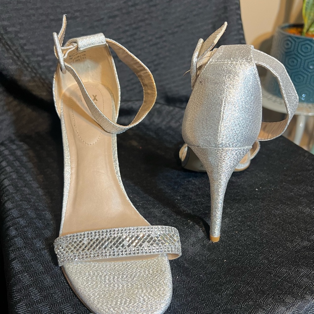 Mix No. 6 Glittering Silver High Heel Sandals